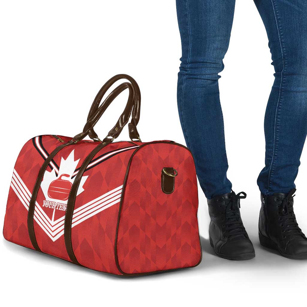 Personalized Canada Curling Travel Bag Maple Leaf Red Version - Wonder Print Shop