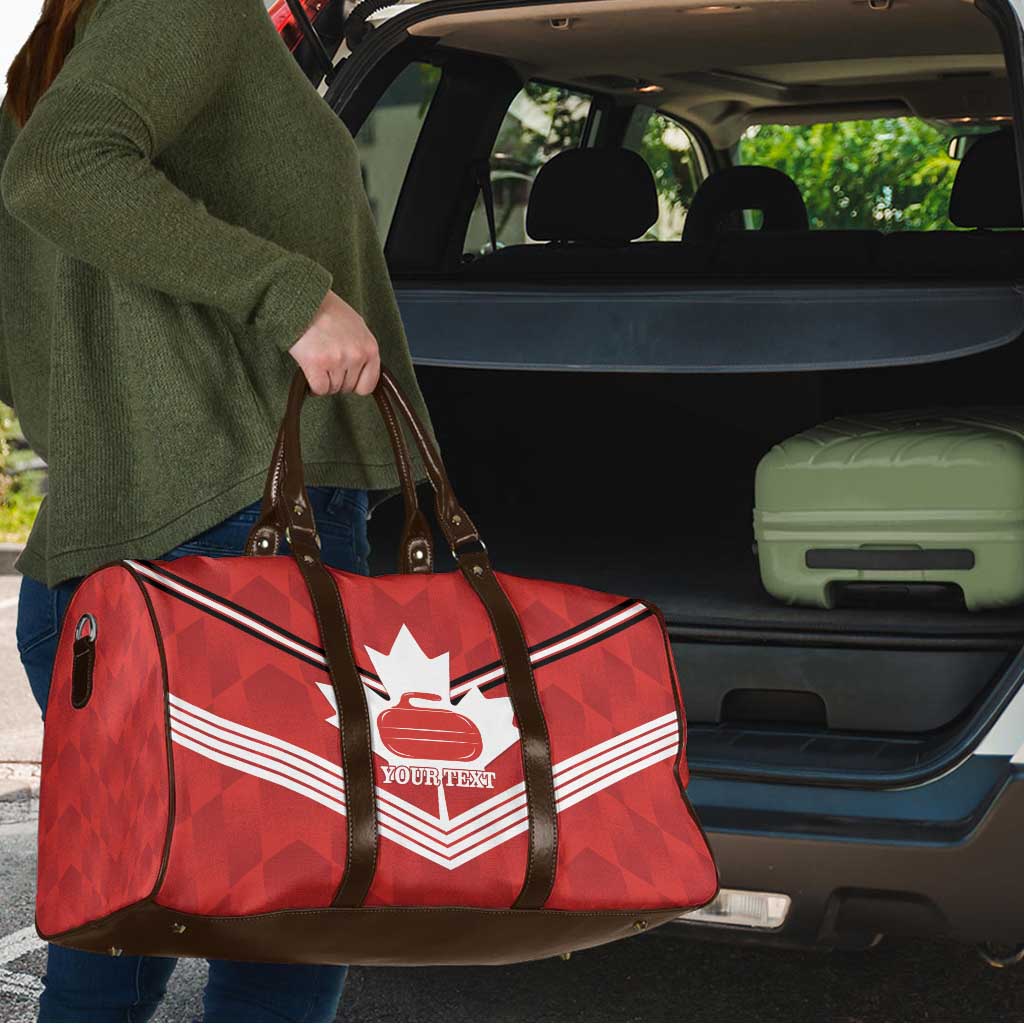 Personalized Canada Curling Travel Bag Maple Leaf Red Version - Wonder Print Shop
