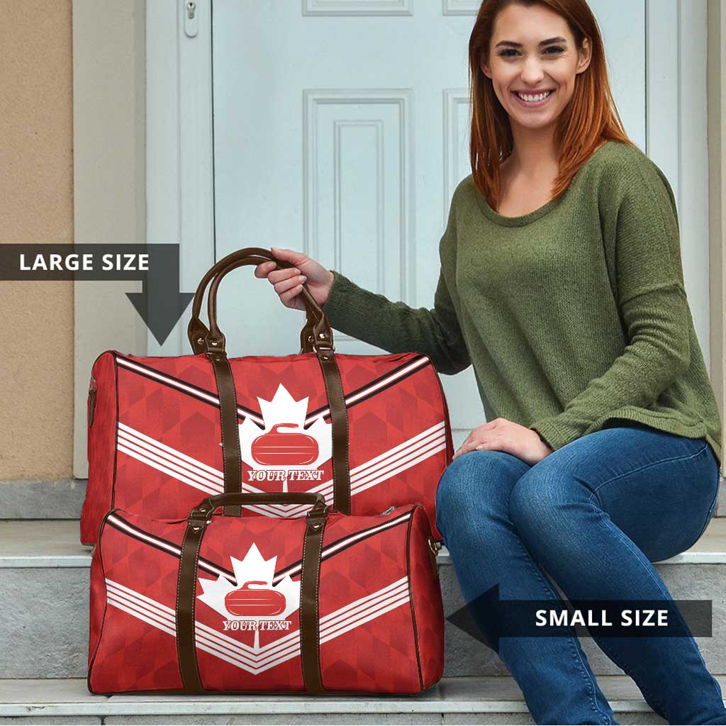 Personalized Canada Curling Travel Bag Maple Leaf Red Version - Wonder Print Shop