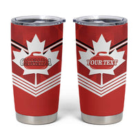 Personalized Canada Curling Tumbler Cup Maple Leaf Red Version - Wonder Print Shop