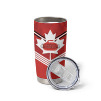 Personalized Canada Curling Tumbler Cup Maple Leaf Red Version - Wonder Print Shop