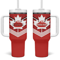 Personalized Canada Curling Tumbler With Handle Maple Leaf Red Version - Wonder Print Shop