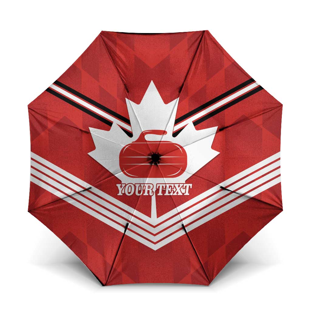Personalized Canada Curling Umbrella Maple Leaf Red Version - Wonder Print Shop