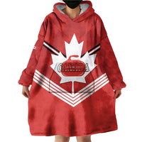 Personalized Canada Curling Wearable Blanket Hoodie Maple Leaf Red Version - Wonder Print Shop