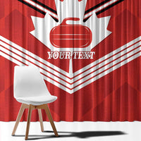 Personalized Canada Curling Window Curtain Maple Leaf Red Version - Wonder Print Shop