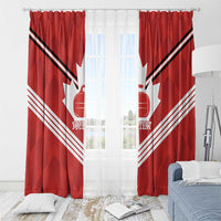 Personalized Canada Curling Window Curtain Maple Leaf Red Version - Wonder Print Shop