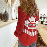 Personalized Canada Curling Women Casual Shirt Maple Leaf Red Version - Wonder Print Shop