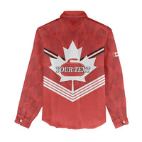 Personalized Canada Curling Women Casual Shirt Maple Leaf Red Version - Wonder Print Shop