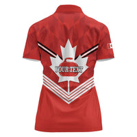 Personalized Canada Curling Women Polo Shirt Maple Leaf Red Version - Wonder Print Shop