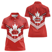 Personalized Canada Curling Women Polo Shirt Maple Leaf Red Version - Wonder Print Shop