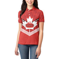 Personalized Canada Curling Women Polo Shirt Maple Leaf Red Version - Wonder Print Shop