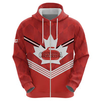 Personalized Canada Curling Zip Hoodie Maple Leaf Red Version - Wonder Print Shop