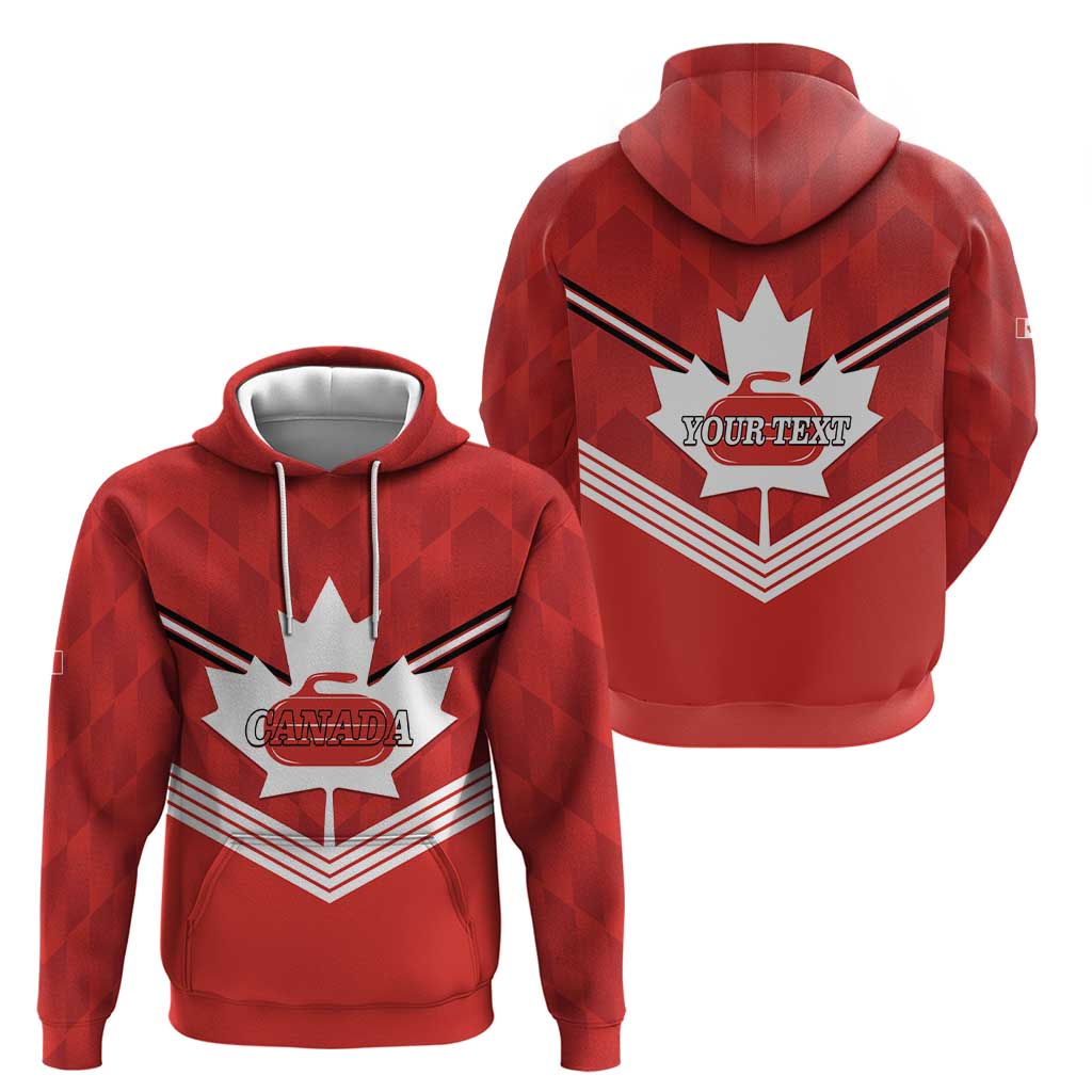 Personalized Canada Curling Zip Hoodie Maple Leaf Red Version - Wonder Print Shop