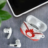 Personalized Canada Curling AirPods Case Maple Leaf White Version - Wonder Print Shop