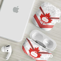 Personalized Canada Curling AirPods Case Maple Leaf White Version - Wonder Print Shop