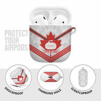 Personalized Canada Curling AirPods Case Maple Leaf White Version - Wonder Print Shop