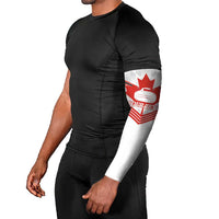 Personalized Canada Curling Arm Sleeves Maple Leaf White Version - Wonder Print Shop