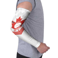 Personalized Canada Curling Arm Sleeves Maple Leaf White Version - Wonder Print Shop