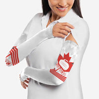 Personalized Canada Curling Arm Sleeves Maple Leaf White Version - Wonder Print Shop
