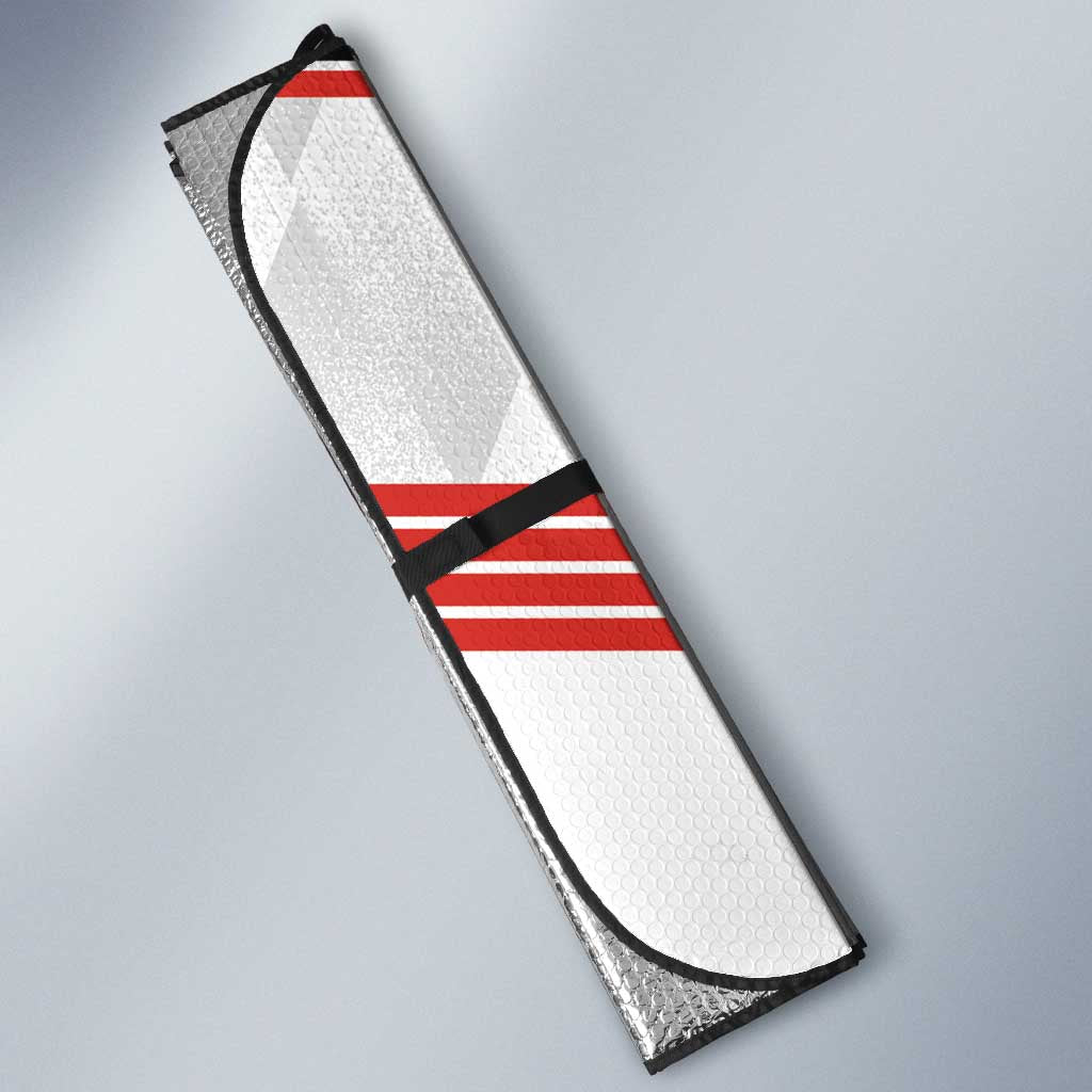 Personalized Canada Curling Auto Sun Shade Maple Leaf White Version - Wonder Print Shop