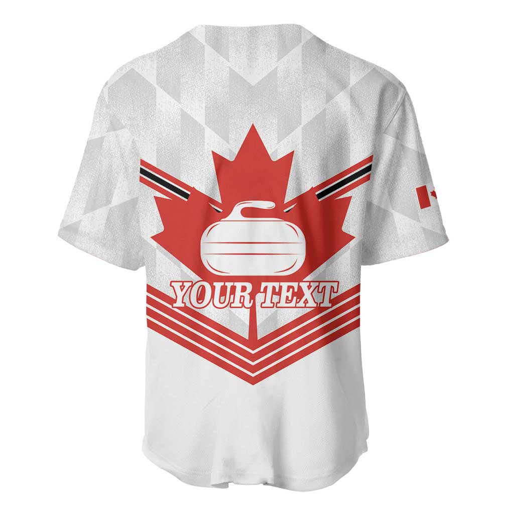 Personalized Canada Curling Baseball Jersey Maple Leaf White Version - Wonder Print Shop