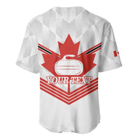 Personalized Canada Curling Baseball Jersey Maple Leaf White Version - Wonder Print Shop