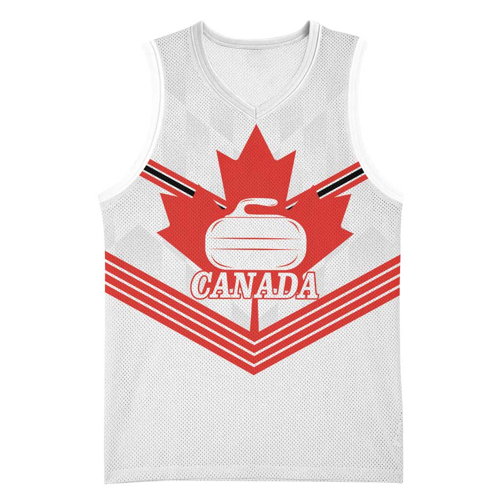 Personalized Canada Curling Basketball Jersey Maple Leaf White Version - Wonder Print Shop