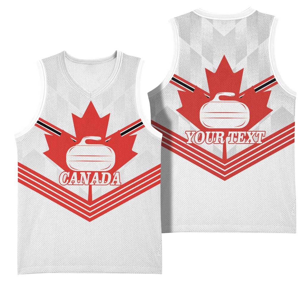 Personalized Canada Curling Basketball Jersey Maple Leaf White Version - Wonder Print Shop