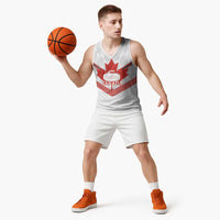 Personalized Canada Curling Basketball Jersey Maple Leaf White Version - Wonder Print Shop