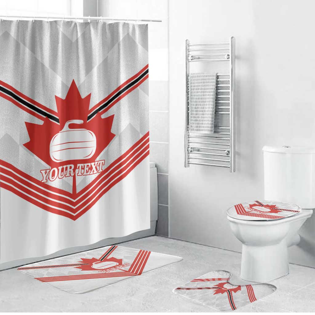 Personalized Canada Curling Bathroom Set Maple Leaf White Version - Wonder Print Shop