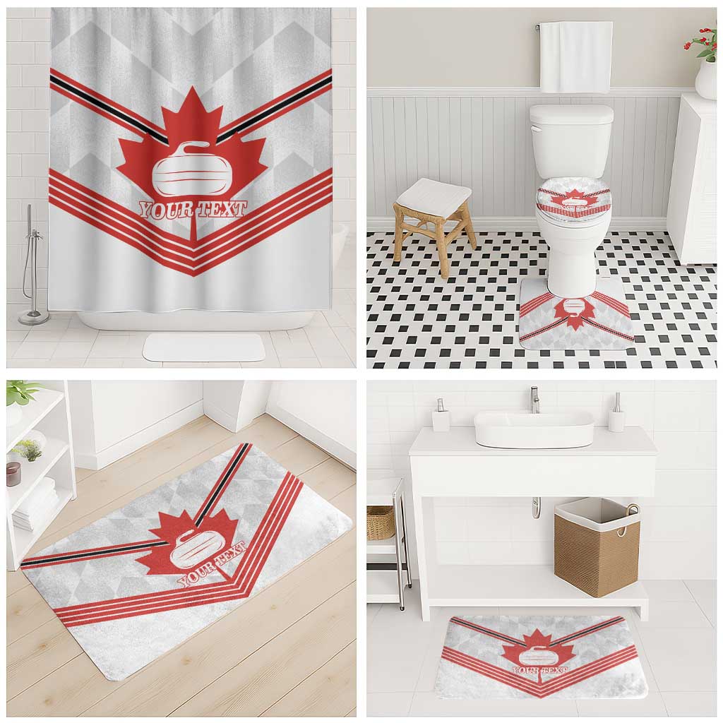 Personalized Canada Curling Bathroom Set Maple Leaf White Version - Wonder Print Shop