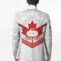 Personalized Canada Curling Blazer Maple Leaf White Version - Wonder Print Shop