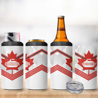 Personalized Canada Curling 4 in 1 Can Cooler Tumbler Maple Leaf White Version - Wonder Print Shop