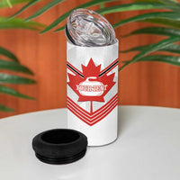 Personalized Canada Curling 4 in 1 Can Cooler Tumbler Maple Leaf White Version - Wonder Print Shop