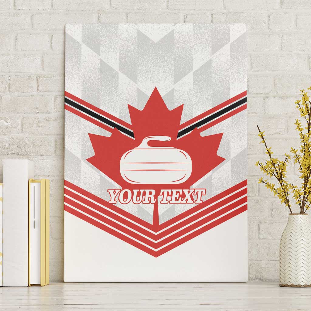 Personalized Canada Curling Canvas Wall Art Maple Leaf White Version - Wonder Print Shop