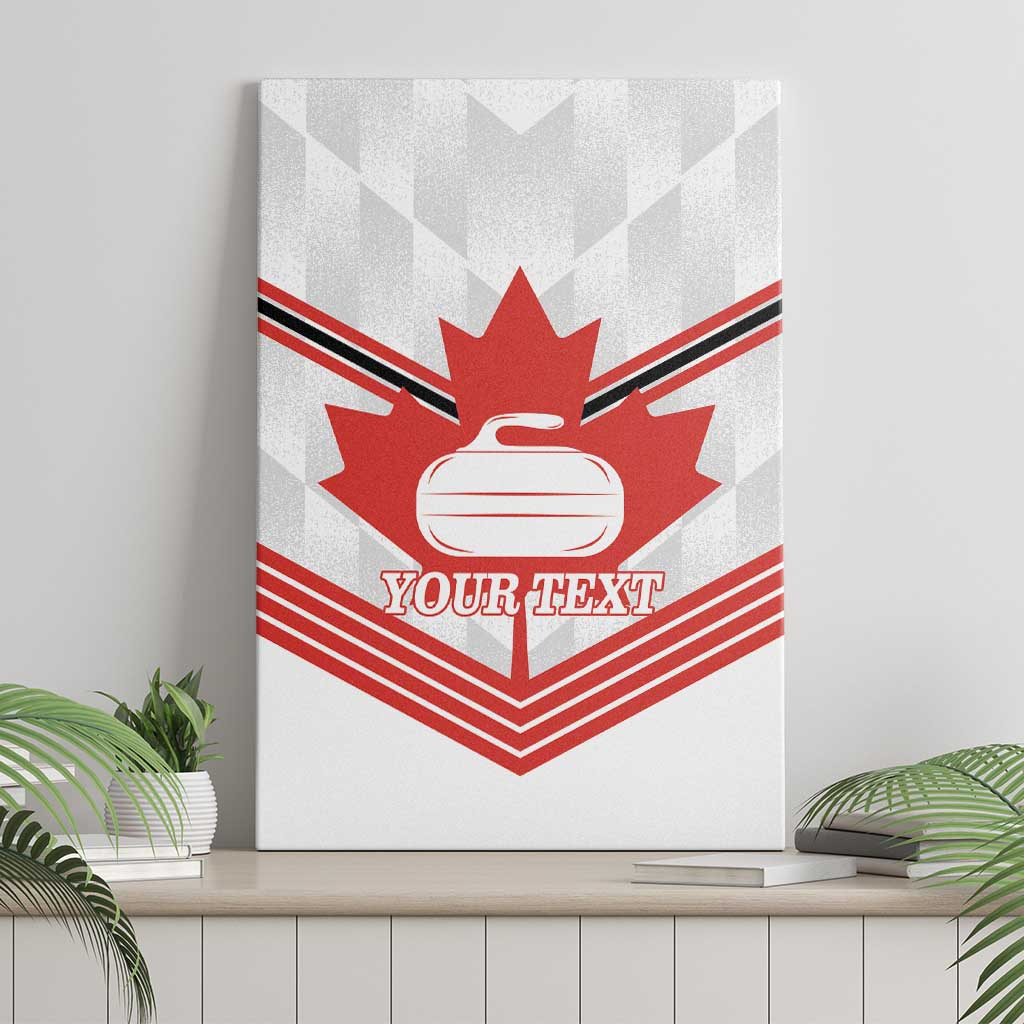 Personalized Canada Curling Canvas Wall Art Maple Leaf White Version - Wonder Print Shop