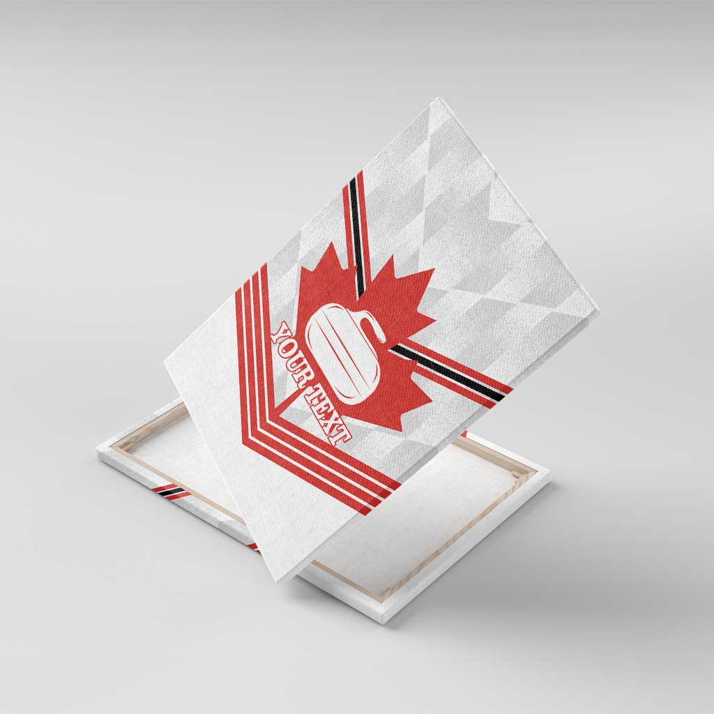 Personalized Canada Curling Canvas Wall Art Maple Leaf White Version - Wonder Print Shop