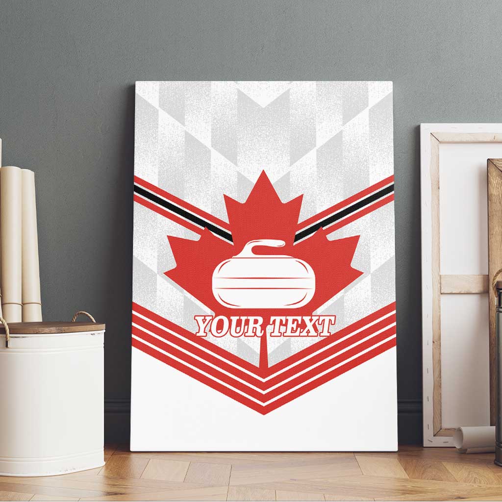 Personalized Canada Curling Canvas Wall Art Maple Leaf White Version - Wonder Print Shop