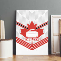 Personalized Canada Curling Canvas Wall Art Maple Leaf White Version - Wonder Print Shop