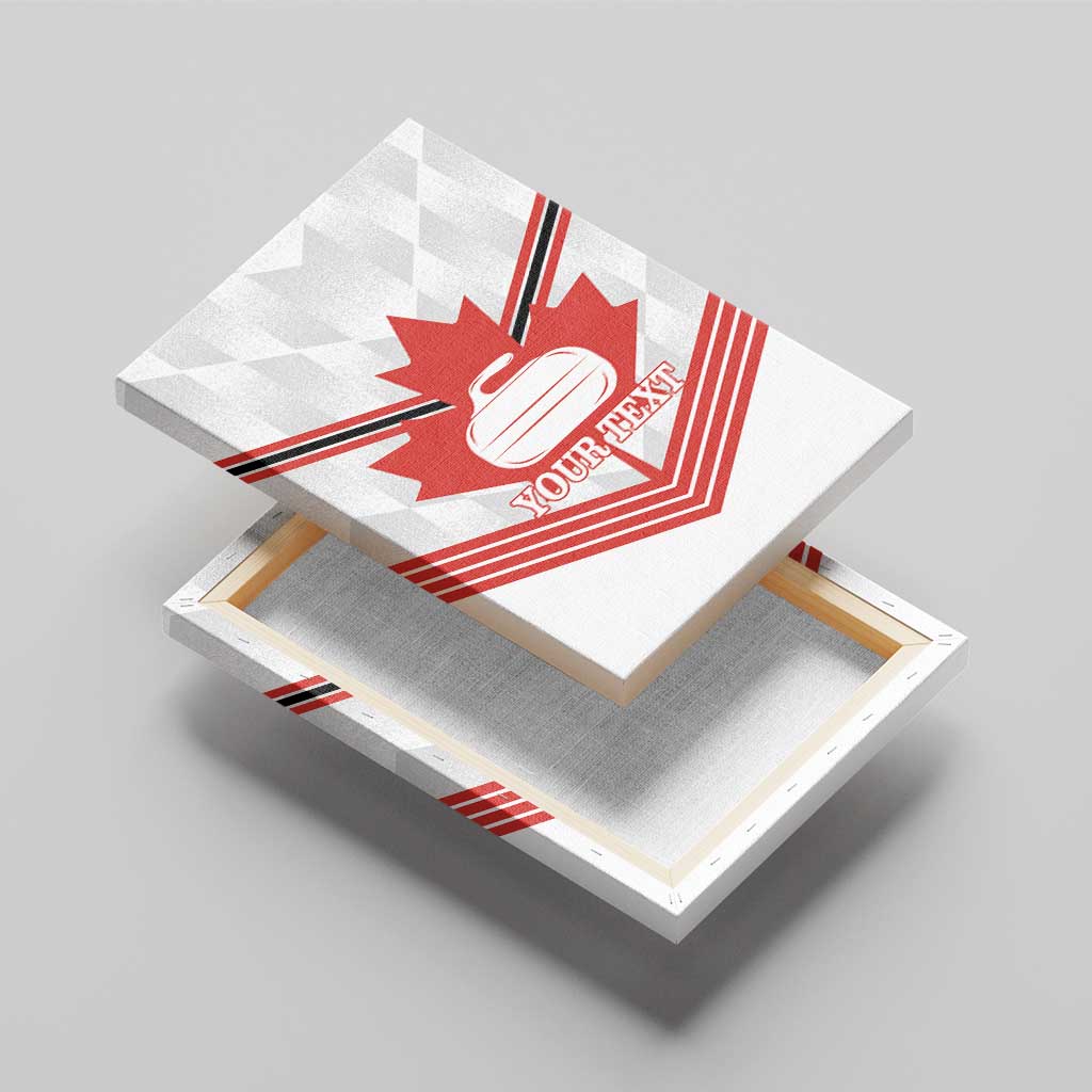 Personalized Canada Curling Canvas Wall Art Maple Leaf White Version - Wonder Print Shop