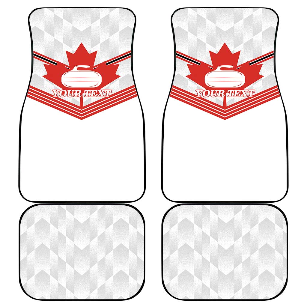 Personalized Canada Curling Car Mats Maple Leaf White Version - Wonder Print Shop