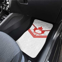 Personalized Canada Curling Car Mats Maple Leaf White Version - Wonder Print Shop