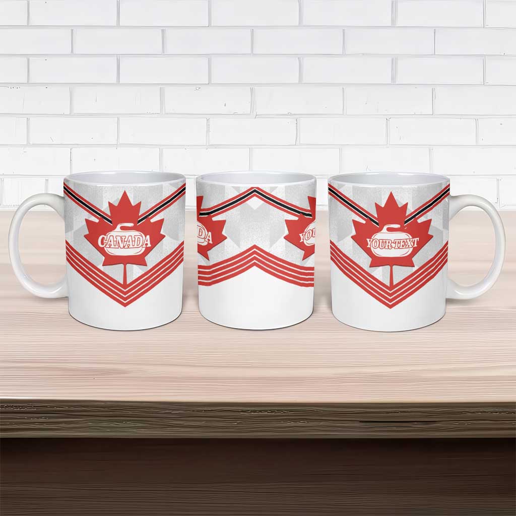 Personalized Canada Curling Ceramic Mug Maple Leaf White Version - Wonder Print Shop