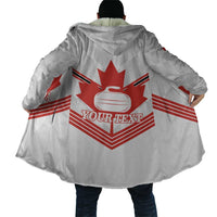 Personalized Canada Curling Cloak Maple Leaf White Version - Wonder Print Shop