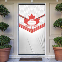 Personalized Canada Curling Door Cover Maple Leaf White Version - Wonder Print Shop