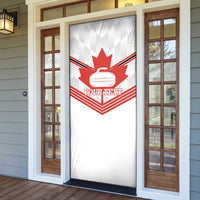 Personalized Canada Curling Door Cover Maple Leaf White Version - Wonder Print Shop