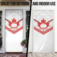Personalized Canada Curling Door Cover Maple Leaf White Version - Wonder Print Shop