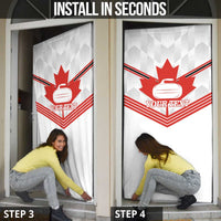 Personalized Canada Curling Door Cover Maple Leaf White Version - Wonder Print Shop