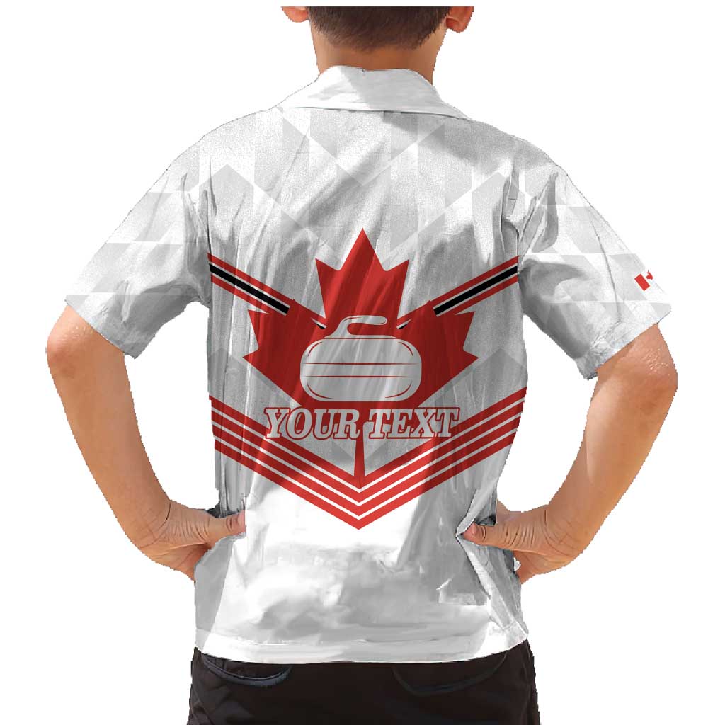Personalized Canada Curling Family Matching Mermaid Dress and Hawaiian Shirt Maple Leaf White Version - Wonder Print Shop