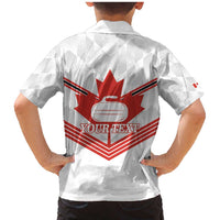 Personalized Canada Curling Family Matching Mermaid Dress and Hawaiian Shirt Maple Leaf White Version - Wonder Print Shop